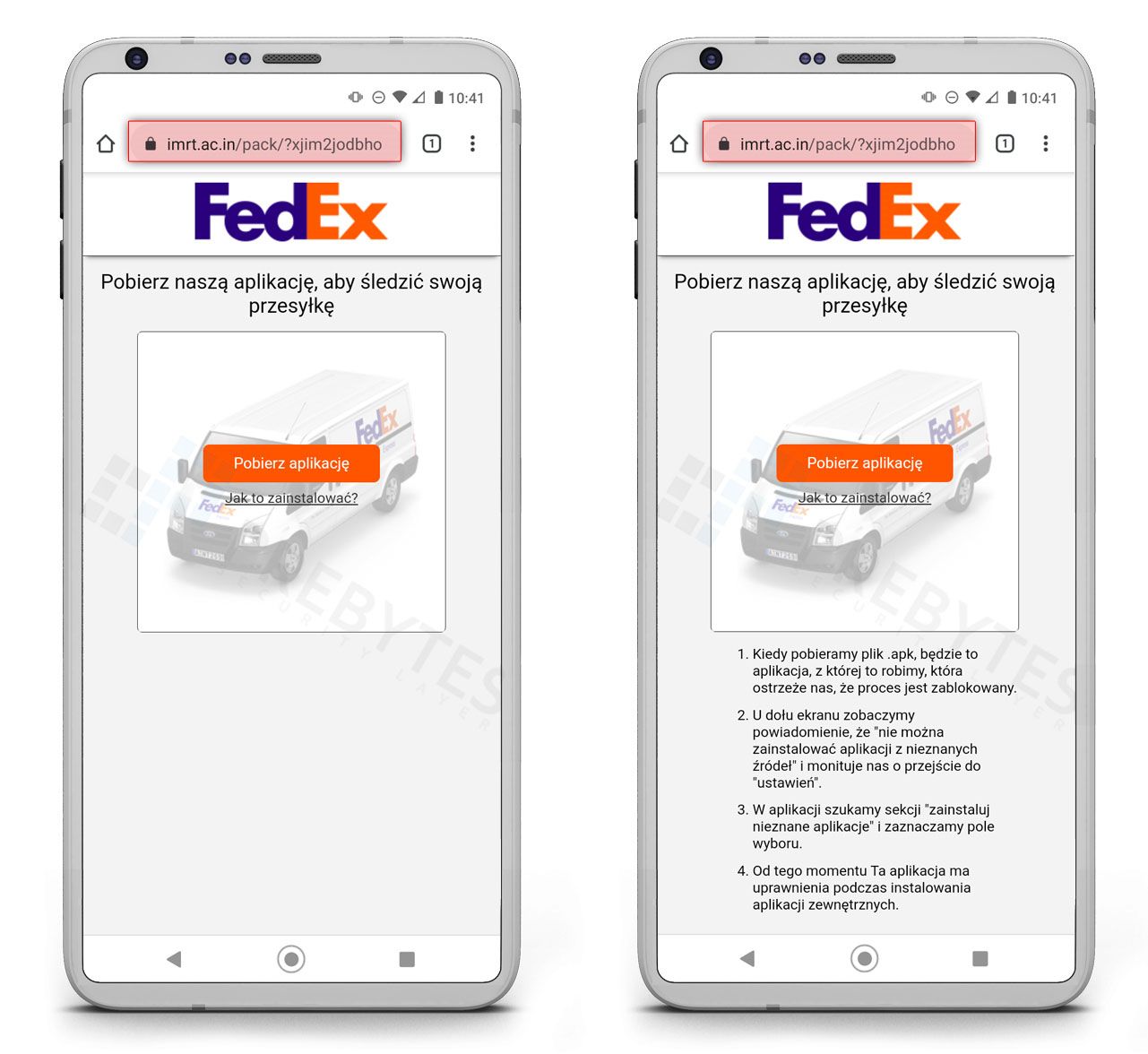 Fałszywa aplikacja FEDEX