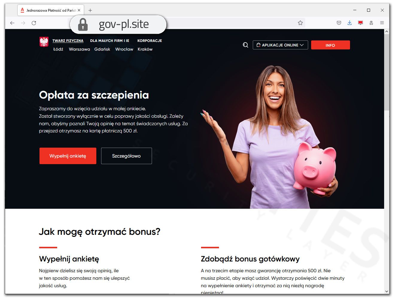 Fałszywa strona gov.pl