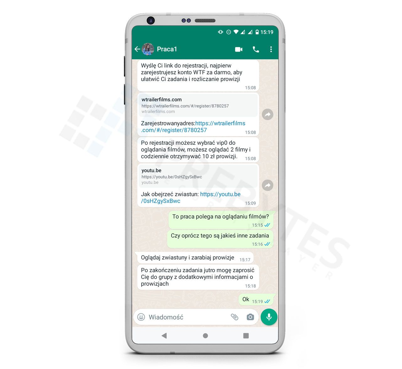 Chat z osobą kontatkową w komunikatorze WhatsApp-2