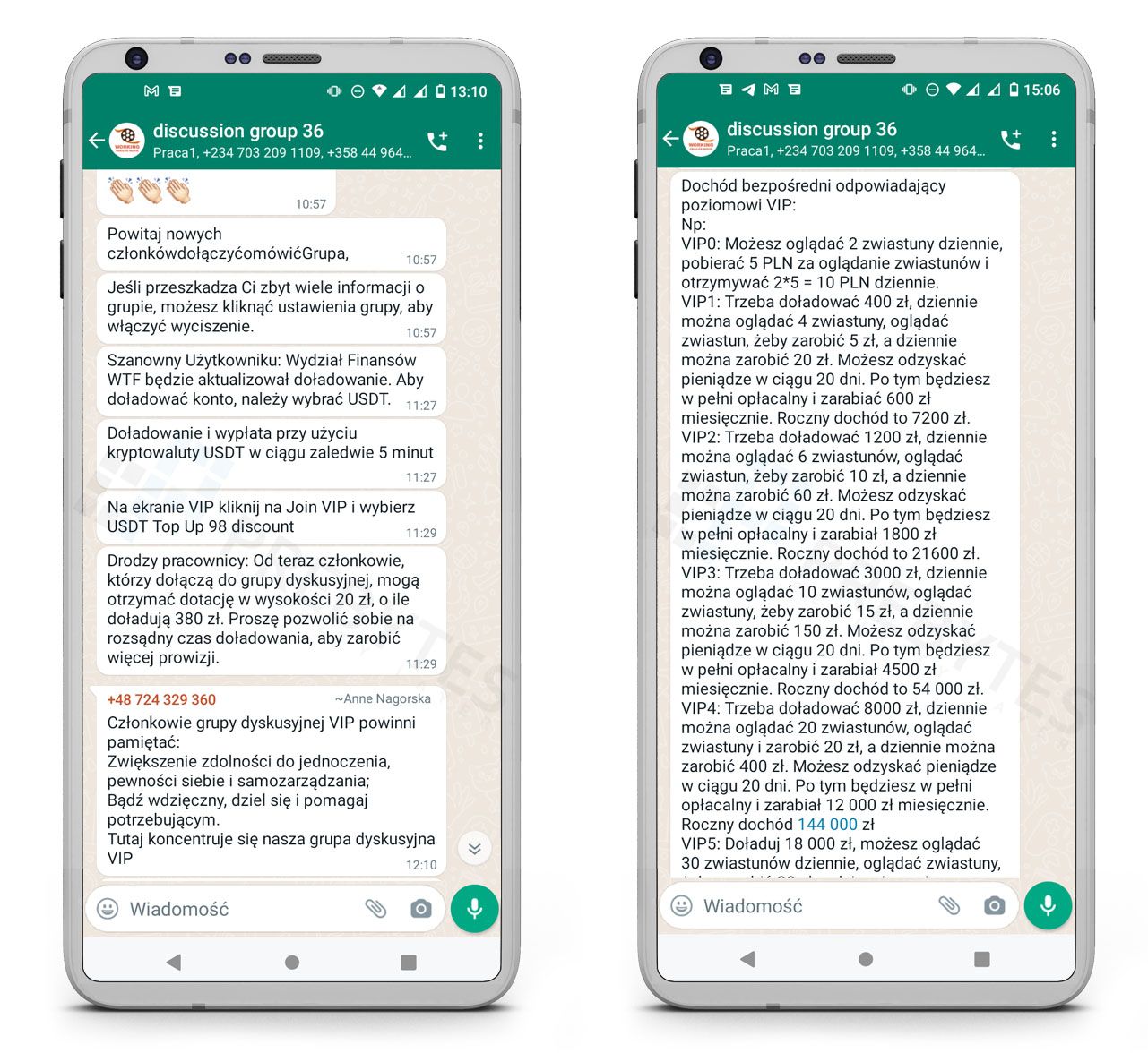 Informacje na grupie WhatsApp