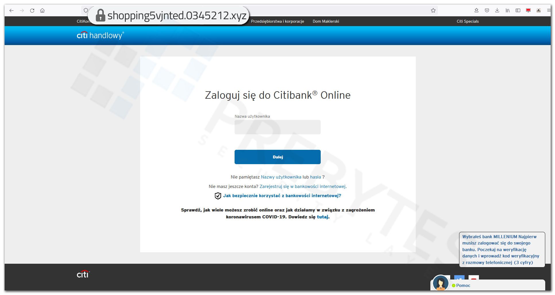 Phishing Citi Bank - login