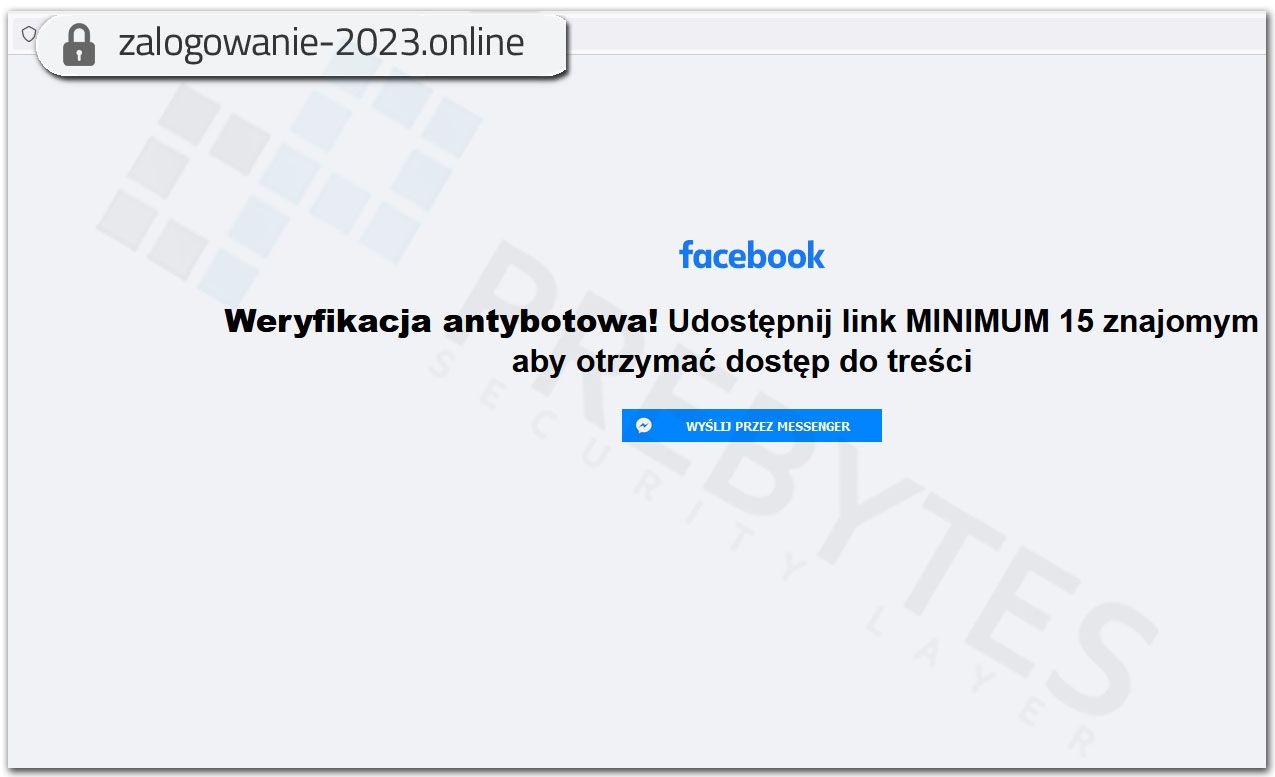 Fałszywa strona Facebook weryfikacja antybotowa