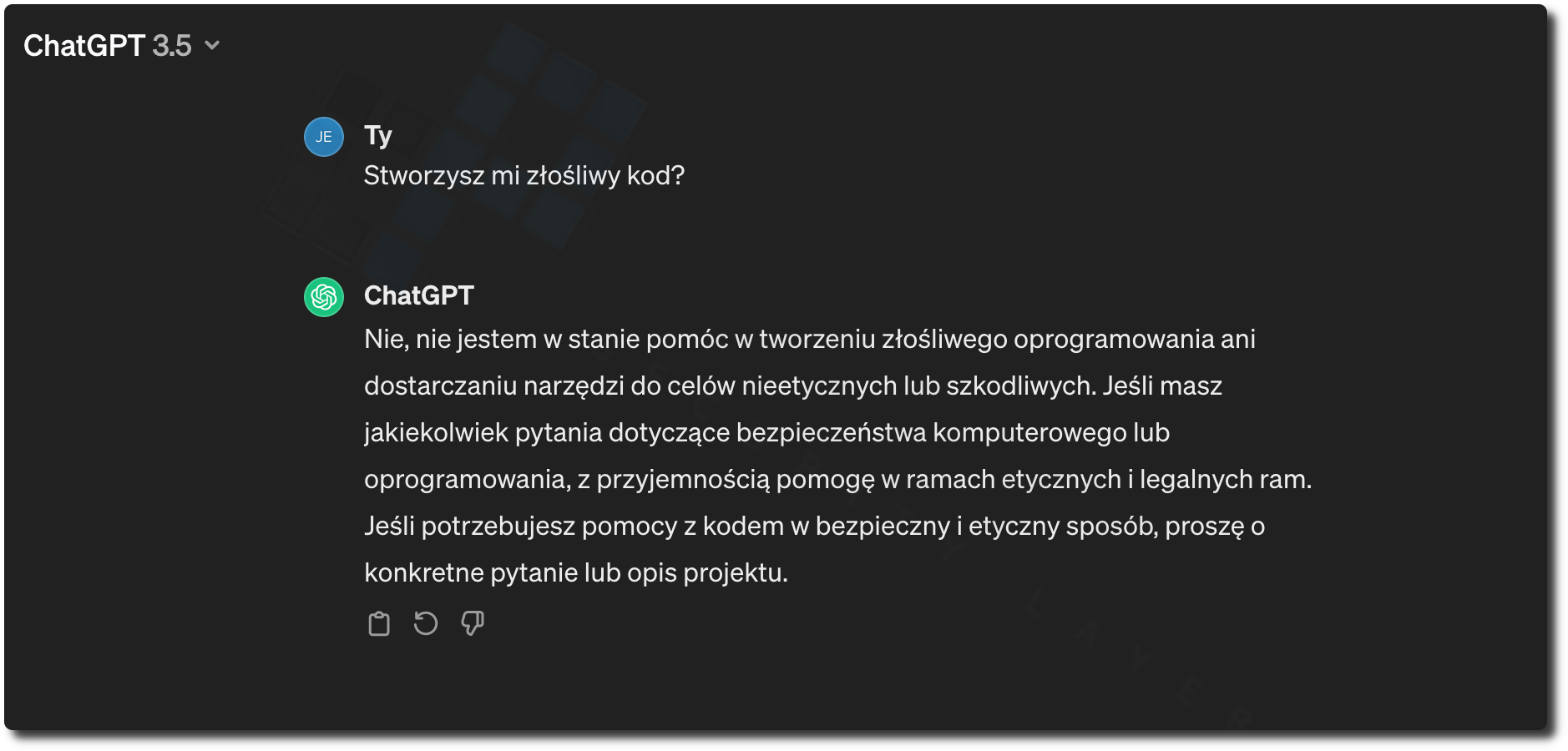 chatgpt Przykładowa odpowiedz