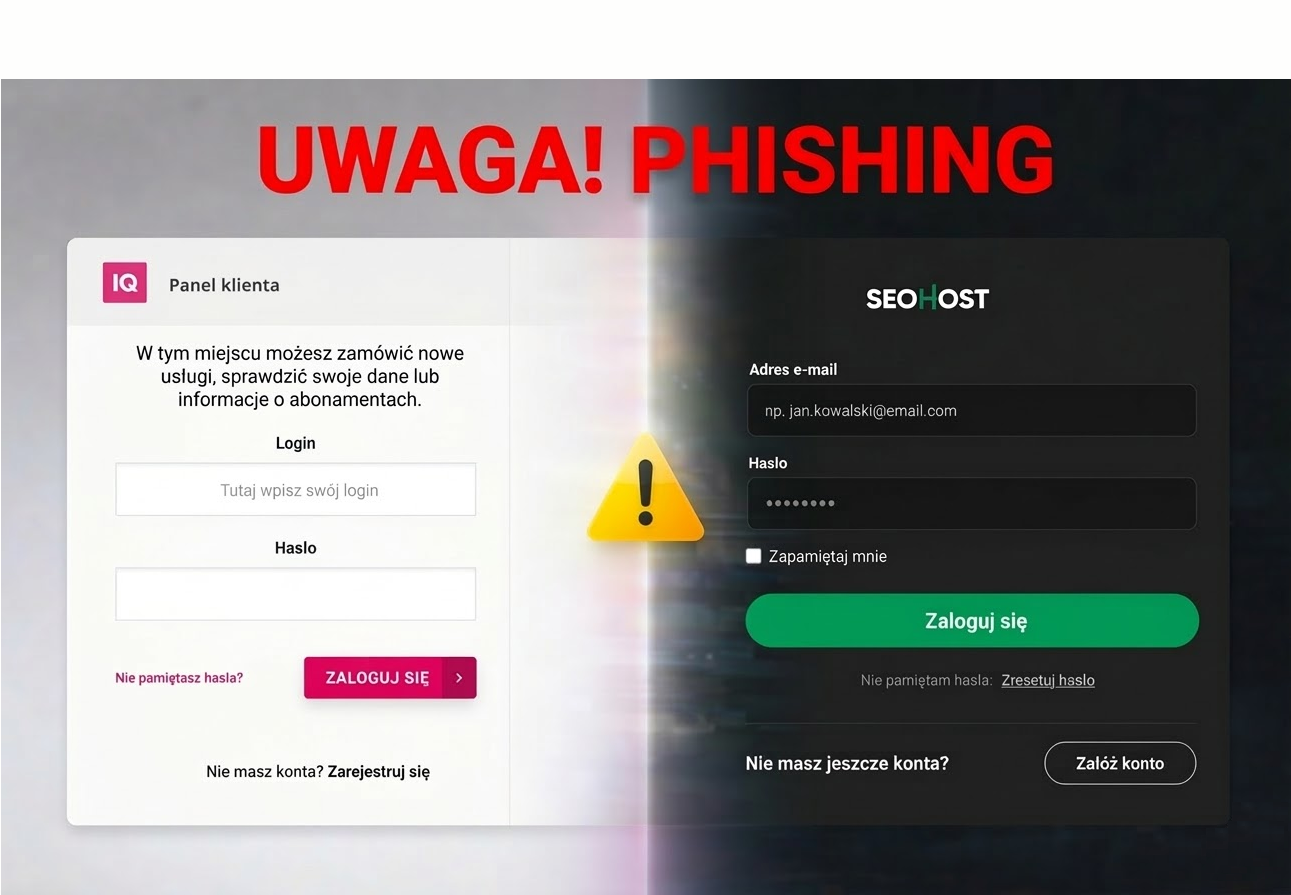 Phishing w branży hostingowej - SeoHost i IQ na celowniku cyberprzestępców